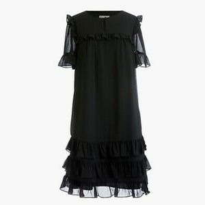 J.Crew Black Point Sur Ruffle Dress